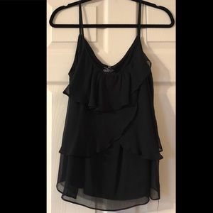 Black Ruffle Tank